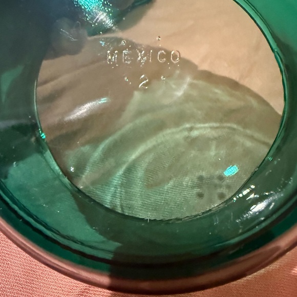 Vintage Libbey Forte Crisa Mexico Emerald Green Handles Small Casserole Dishes - Picture 6 of 10